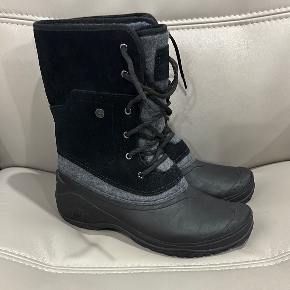 The North Face Shellista Black and Gray Lace-Up Boots